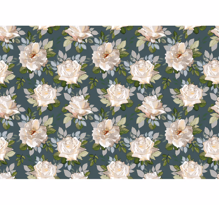 Fototapet blomster rosemønster - Tenstickers