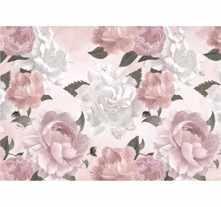Pioner i provençalsk stil fototapet blomster - Tenstickers
