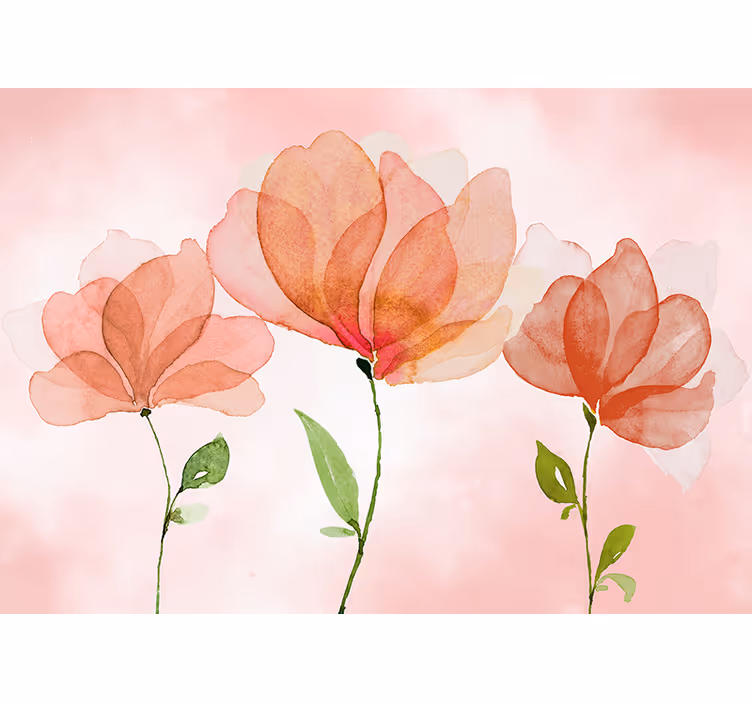Fototapet blomster elegante blomsterblomster - Tenstickers