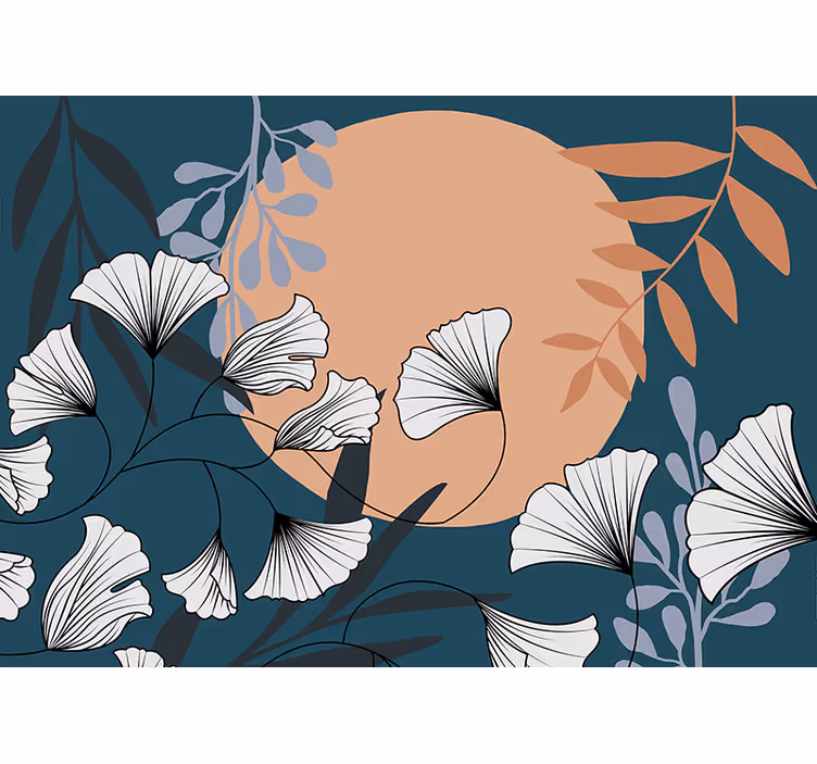 Fototapet blomster botanisk komposisjon - Tenstickers