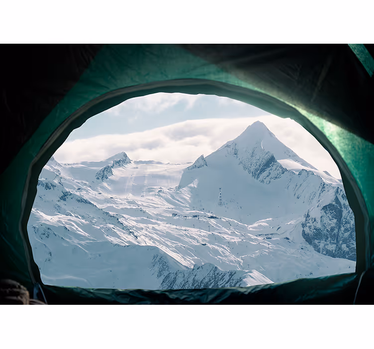 Fototapet fjell majestetiske snøtopper - Tenstickers