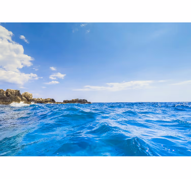 Middelhavet blå himmel fototapet ekteskap - Tenstickers