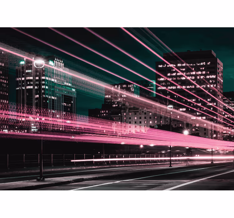 Fototapet byer urban skyline rush - Tenstickers