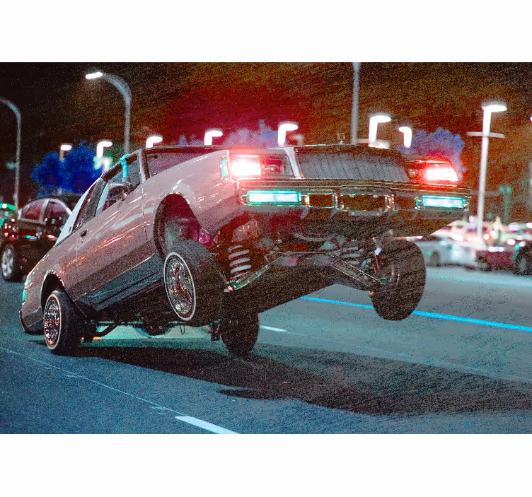 Fototapet kjøretøy klassisk bil stunt - Tenstickers
