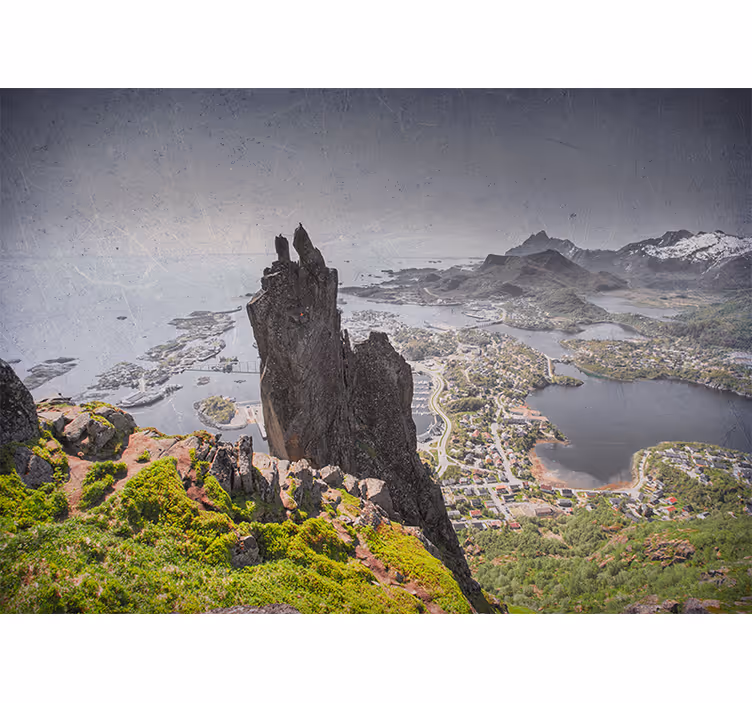 Fototapet landskap majestetisk fjellformasjon - Tenstickers