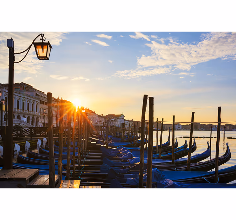 Venezia med gondoler fototapet natur - Tenstickers