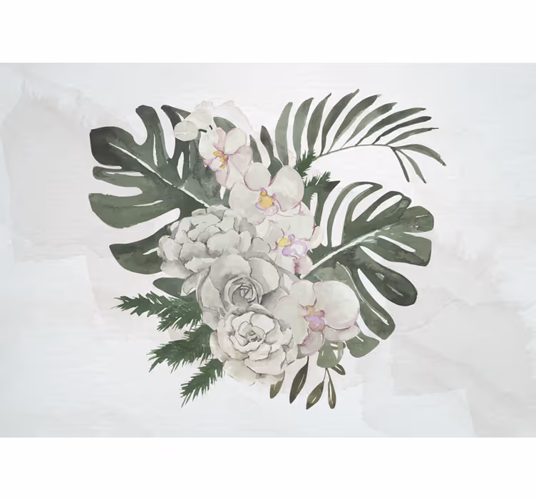 Fototapet blomster elegant blomsterkomposisjon - Tenstickers