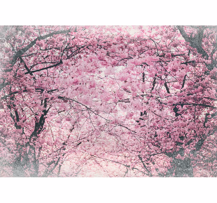 Pulserende kirsebærtrær fototapet blomster - Tenstickers