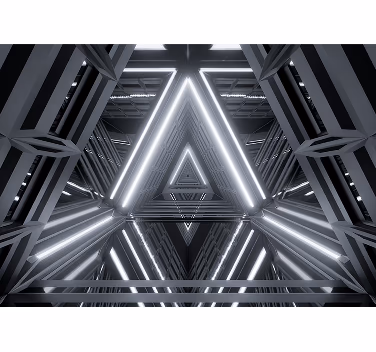Futuristisk tunnel 3d fototapet moderne - Tenstickers
