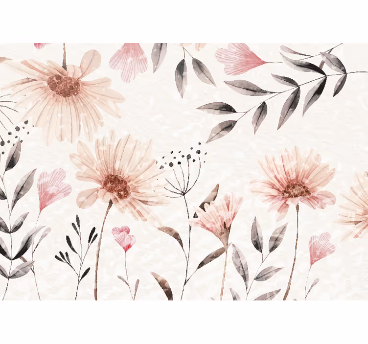 Fototapet blomster rosa design - Tenstickers