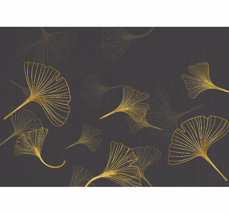 Fototapet blomster ginkgo bladmotiv - Tenstickers
