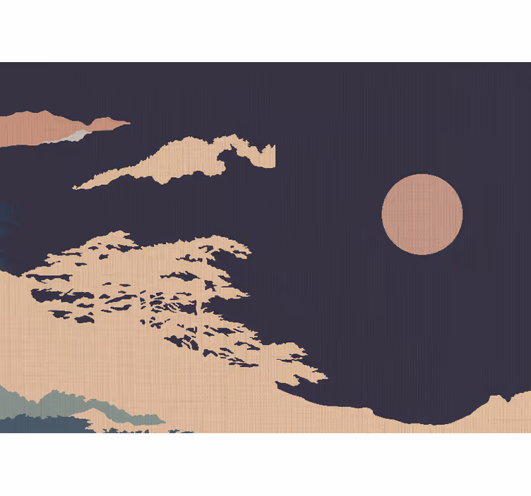 Fototapet natur stille månelandskap - Tenstickers
