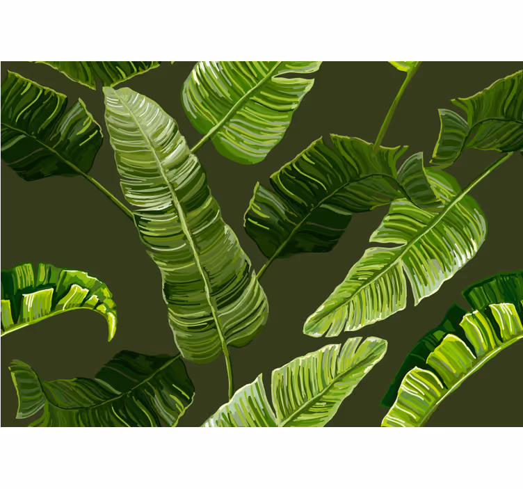 Bananblader i nordisk stil fototapet natur - Tenstickers