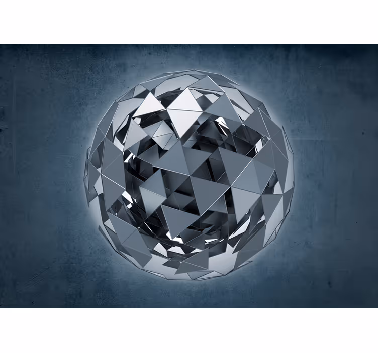 Fototapet abstrakt geometrisk kule skulptur - Tenstickers