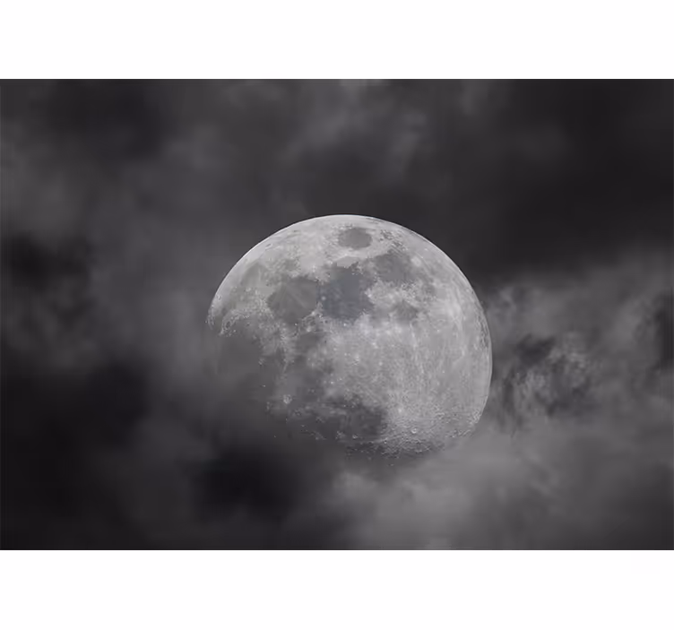 Fototapet verdensrommet luminøs månesilhuett - Tenstickers
