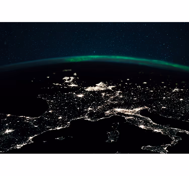 Fototapet verdensrommet med oversikt over jorden - Tenstickers