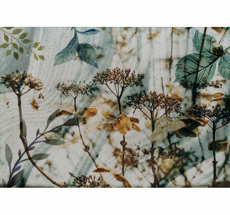 Fototapet blomster bladarrangement - Tenstickers