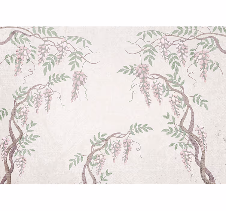 Blomstrende blåregn fototapet stue - Tenstickers