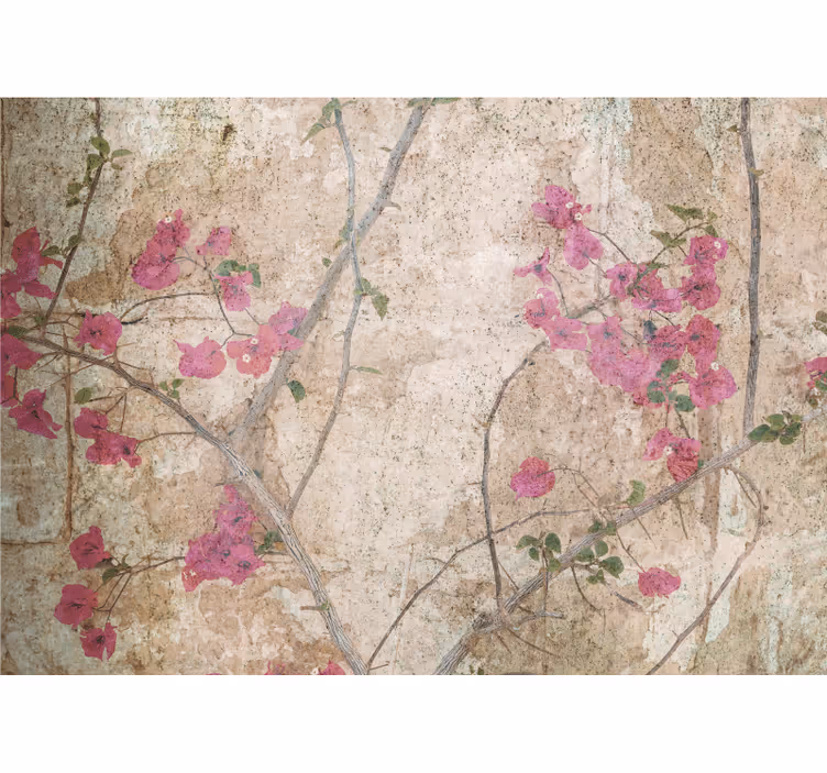 Eføy blomster fototapet vintage - Tenstickers