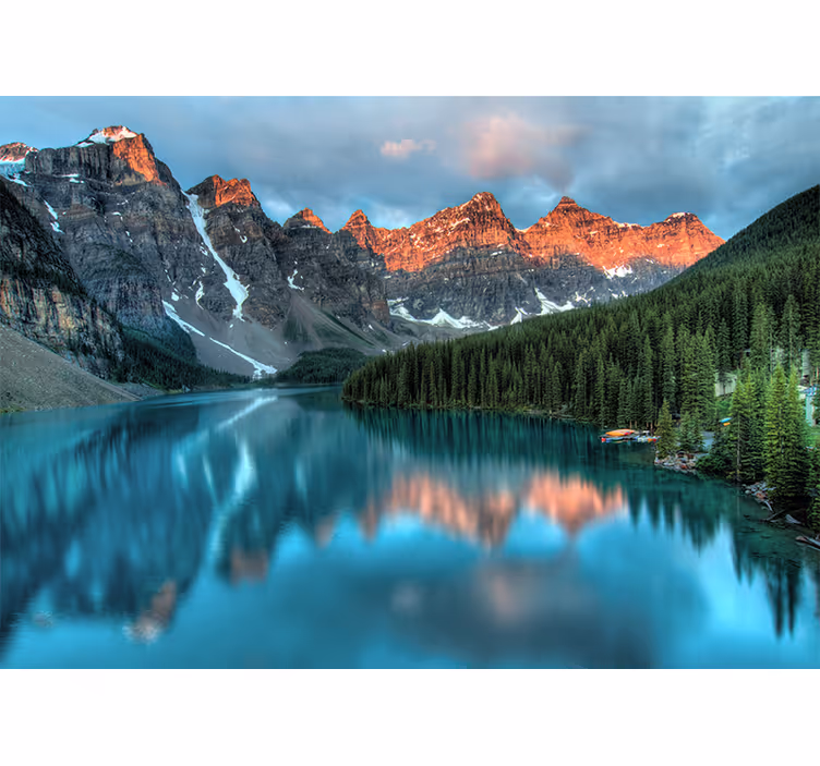 Fototapet landskap grand alpine lake - Tenstickers
