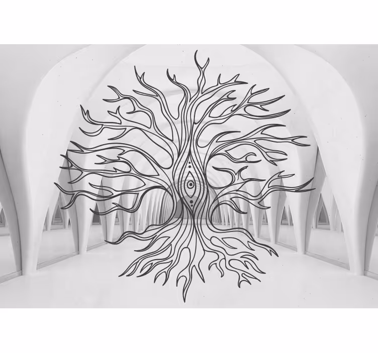 Fototapet natur med tre symbolikk - Tenstickers
