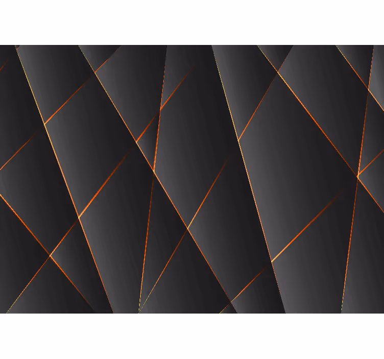 Svart geometrisk effekt fototapet 3d - Tenstickers