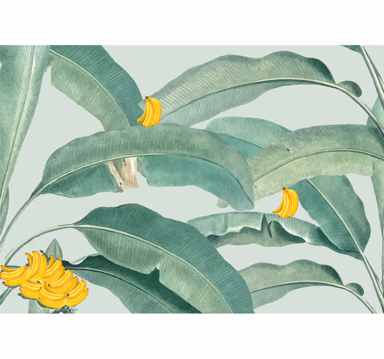 Fototapet blomster tropisk bananfoliage - Tenstickers