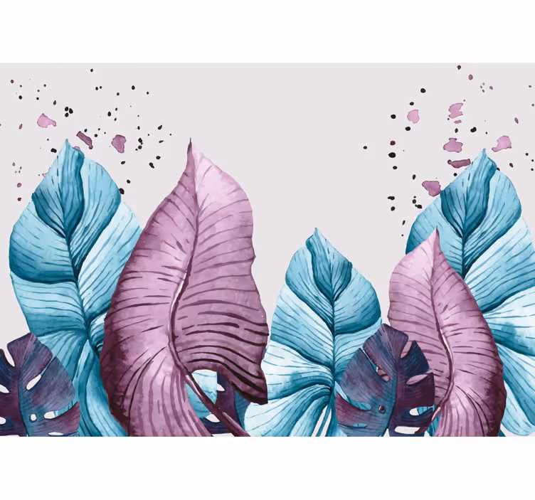 Fototapet natur store bladmønstre - Tenstickers