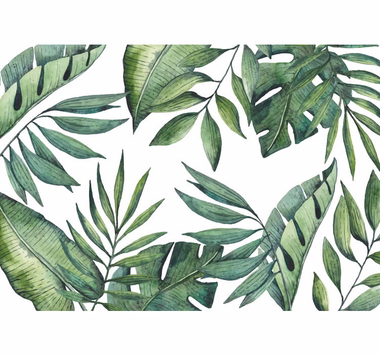 Fototapet natur frodige bladmotiver - Tenstickers