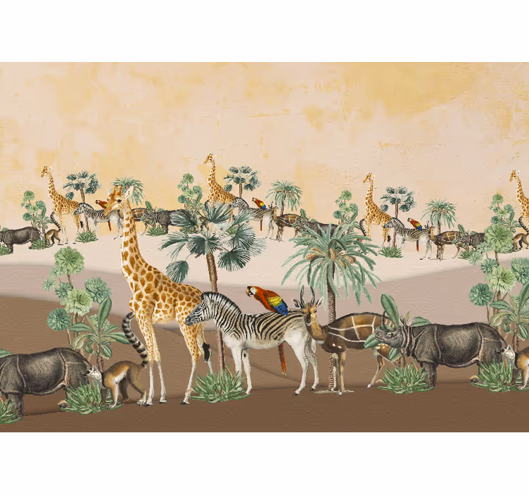 Fototapet afrika safari dyrescene - Tenstickers