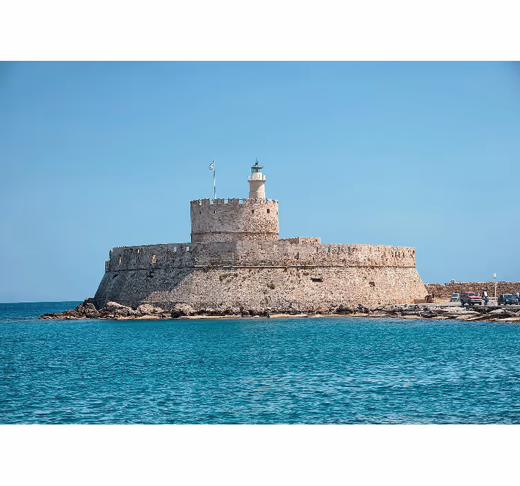 Rhodos fyr festning fototapet byer - Tenstickers