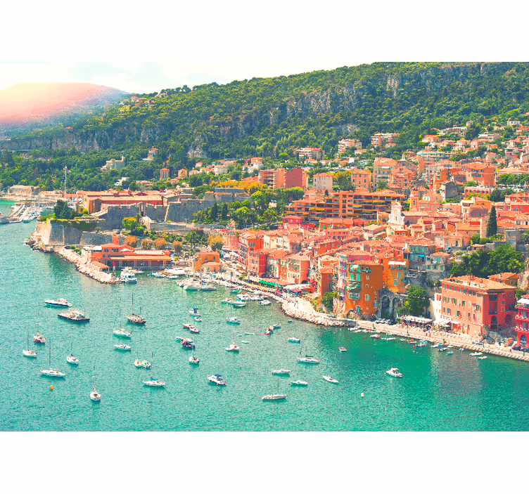 Den franske riviera-stranden fototapet sjø - Tenstickers