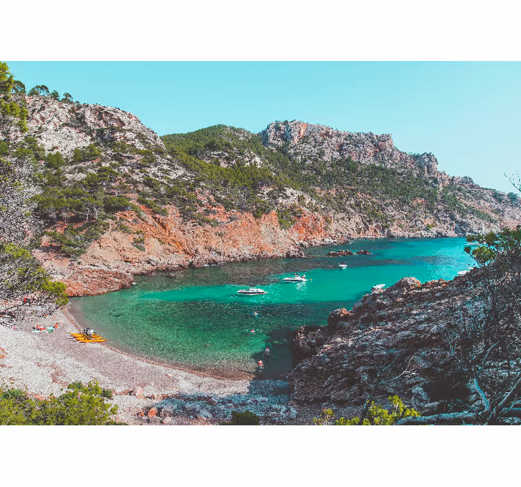 Fototapet landskap cove sjøutsikt - Tenstickers