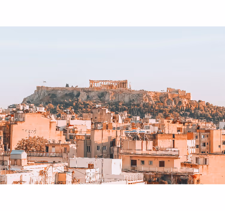 Fototapet byer athen bylandskap - Tenstickers