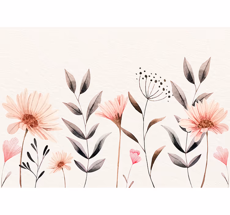 Delikat beige arrangement fototapet blomster - Tenstickers