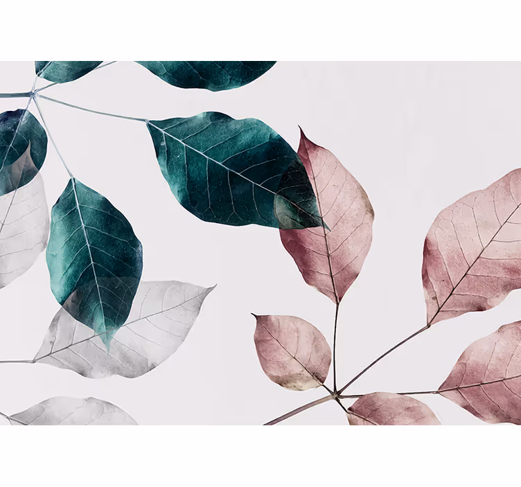 Fototapet natur elegante bladelementer - Tenstickers