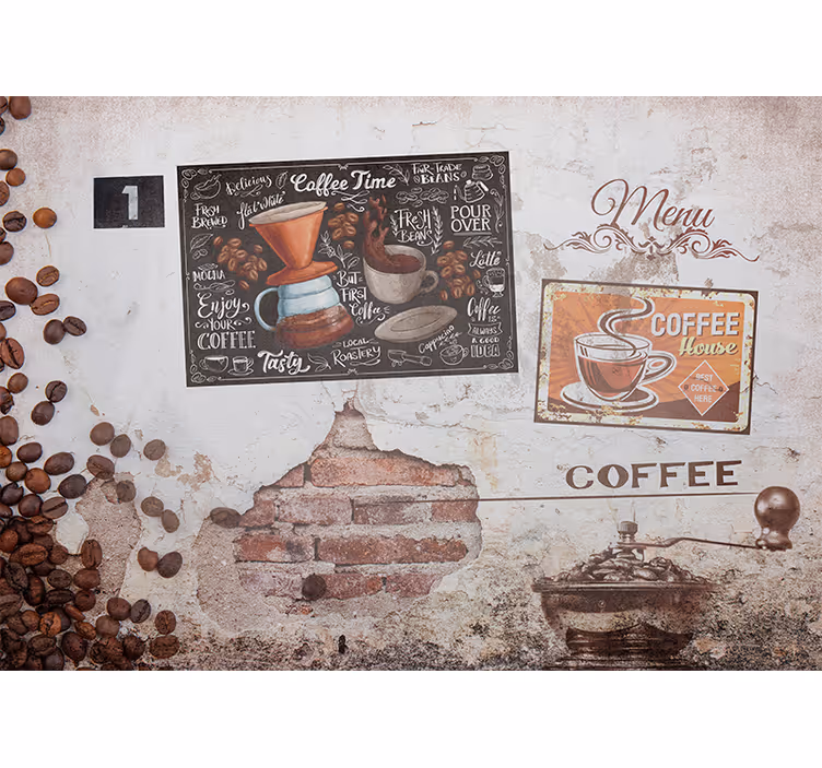 Fototapet sagn kaffe tidsmeny - Tenstickers