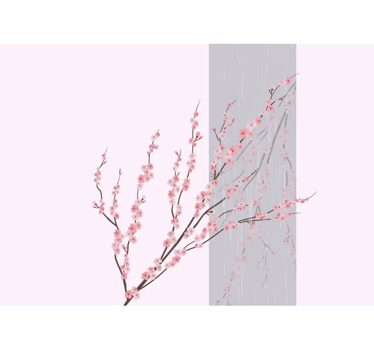 Fototapet blomster milde rosa blomster - Tenstickers