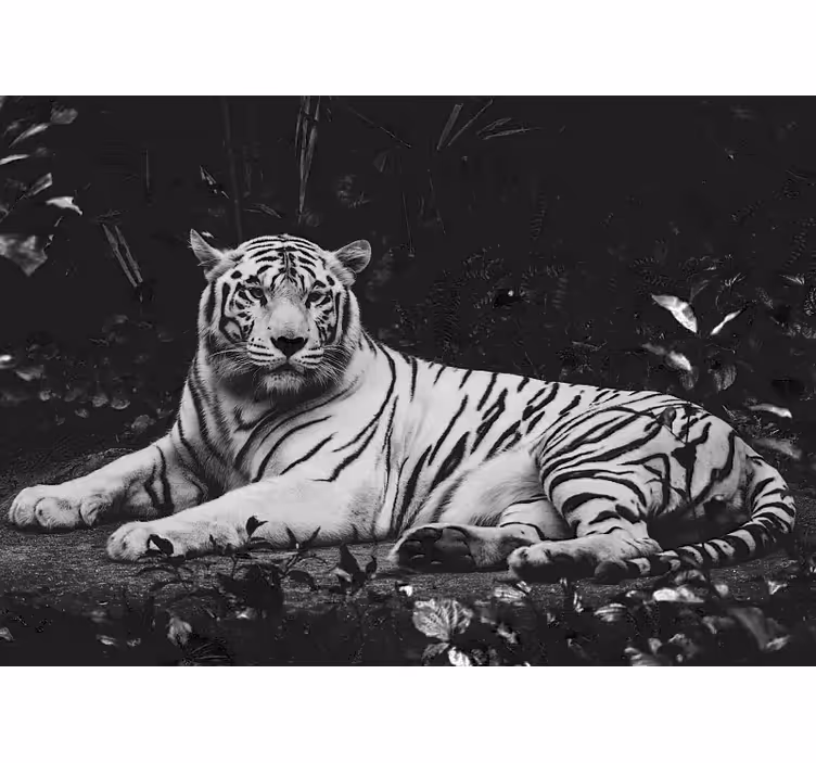 Fototapet dyr edelt hvitt tiger - Tenstickers