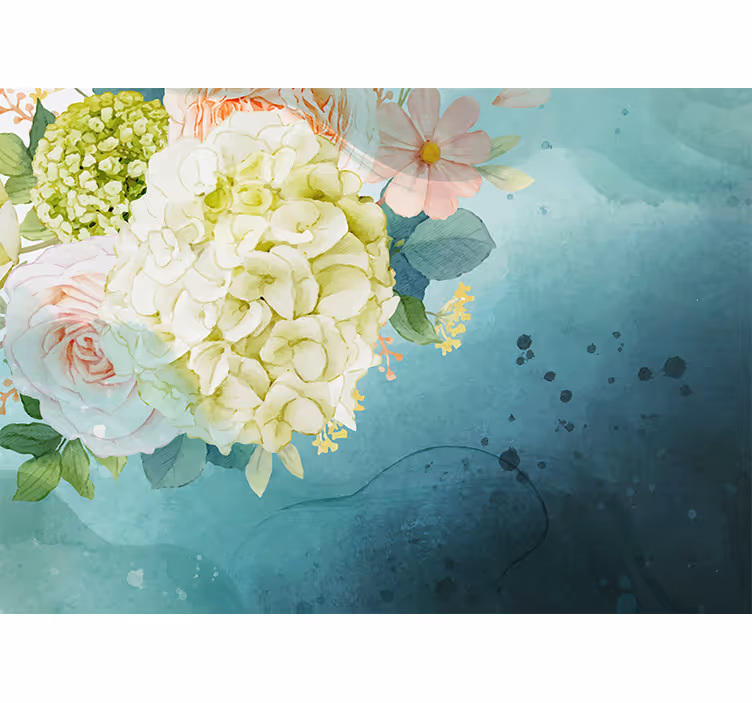 Floral bohem stil fototapet blomster - Tenstickers