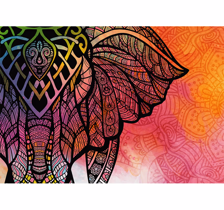 Gradient etnisk design fototapet mandalaer - Tenstickers