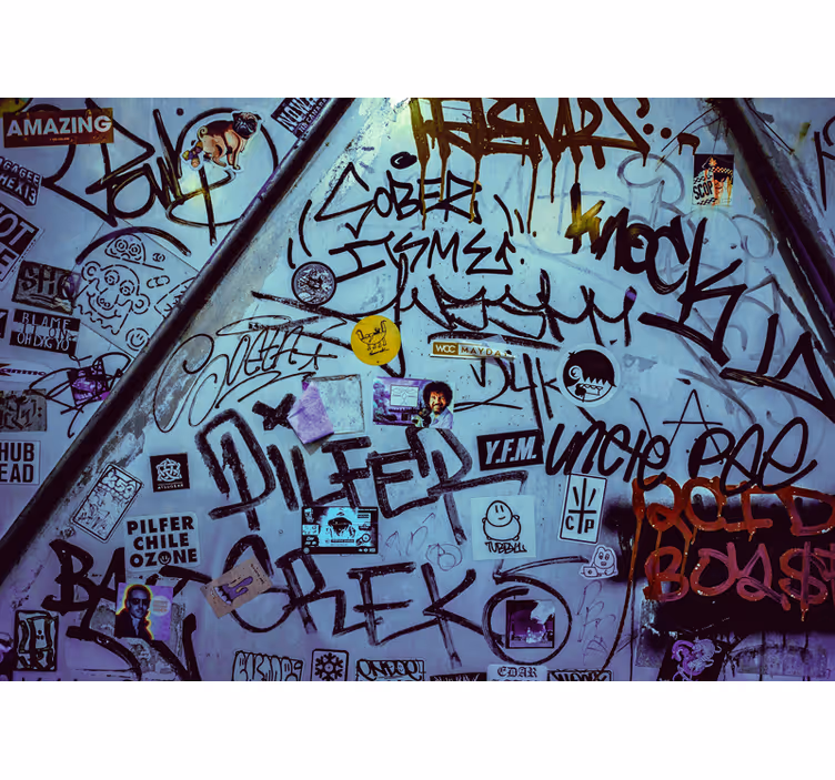 Fototapet urban kunst med gatekunst motiv - Tenstickers