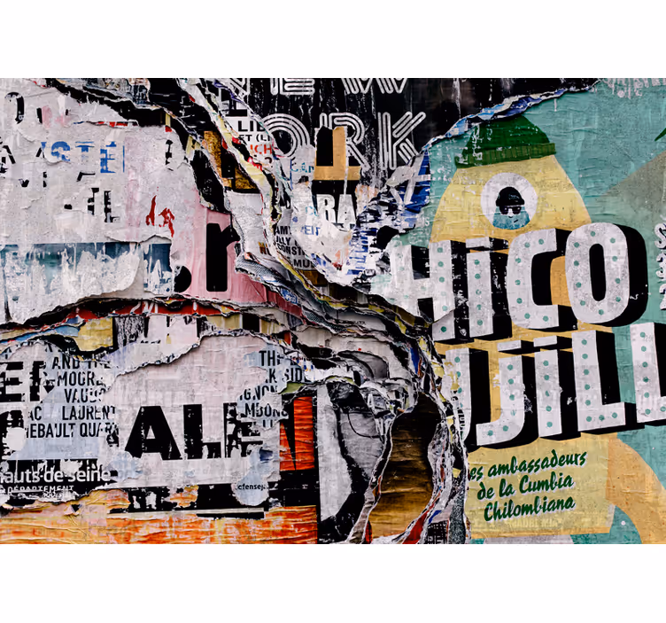 Fototapet urban kunst gatekollasje - Tenstickers