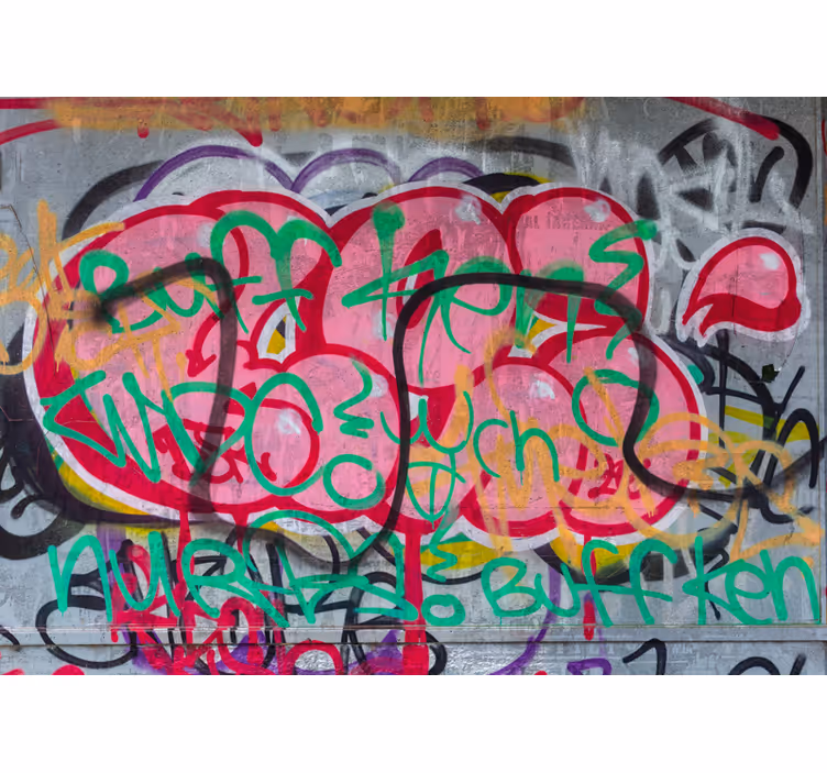 Fototapet urban kunst livlig bykunst - Tenstickers