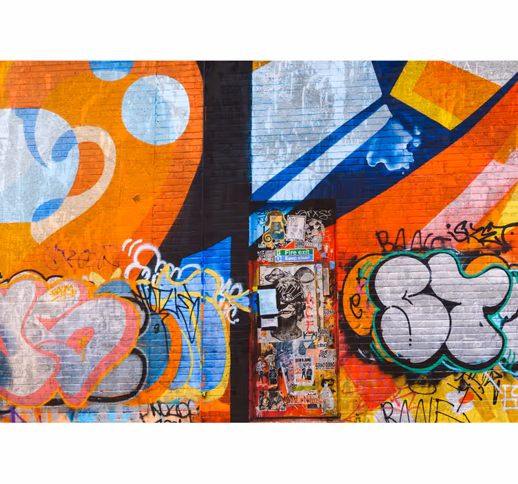 Moderne graffiti stil fototapet urban kunst - Tenstickers