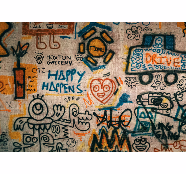 Fototapet urban kunst fargerik gatekunst - Tenstickers