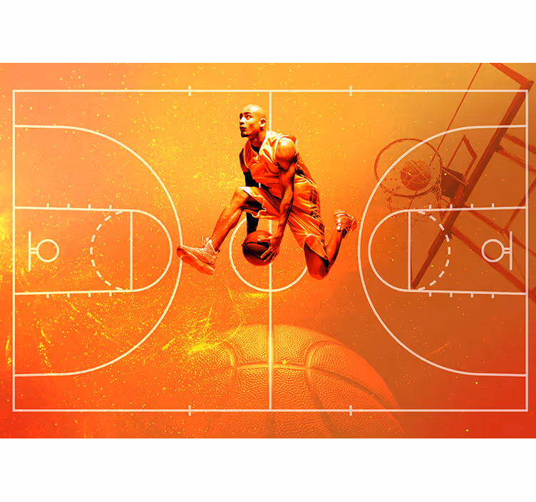 Basketball collage spedbarn fototapet - Tenstickers