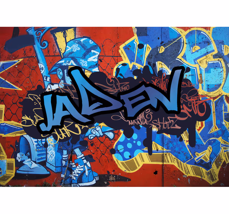 Tilpasset navn på fototapet urban kunst - Tenstickers