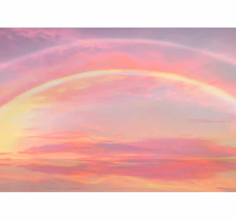 Rosa himmel med regnbue fototapet spedbarn - Tenstickers