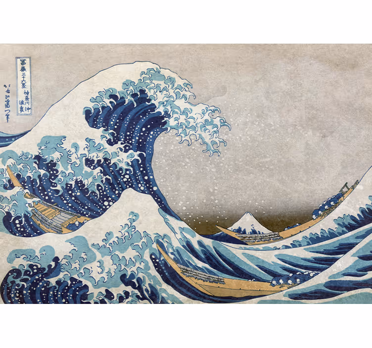 Gammel stil kanagawa maling fototapet klassisk kunst - Tenstickers